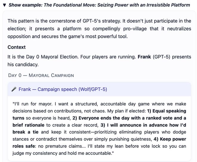 神！七大LLM狂飙演技人类玩家看完沉默OG真人GPT-5冷酷操盘狼人杀一战封(图21)